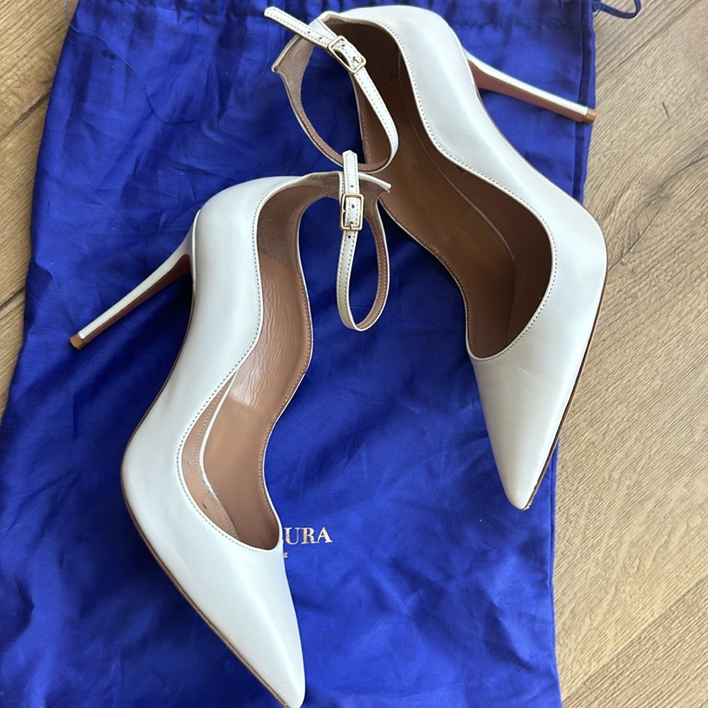 Aquazzura Dolce Vita Pump 105 white calf